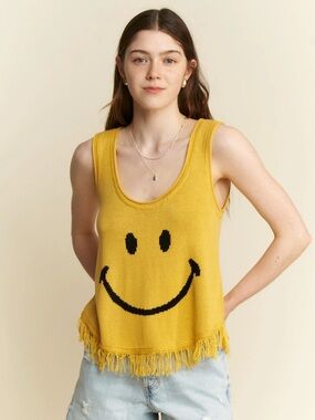 JADE BY JANE SMILEY FRINGE TANK TOP